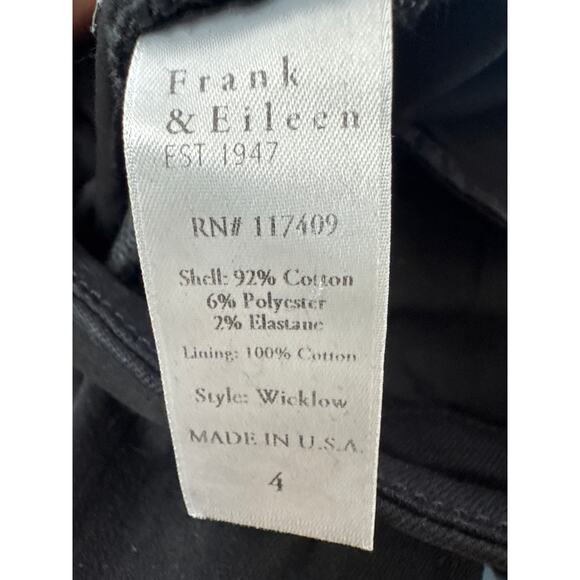 Frank & Eileen Black Stretch Crop Pants Size 4 Frayed Hem Quiet Luxury, - Picture 5 of 8